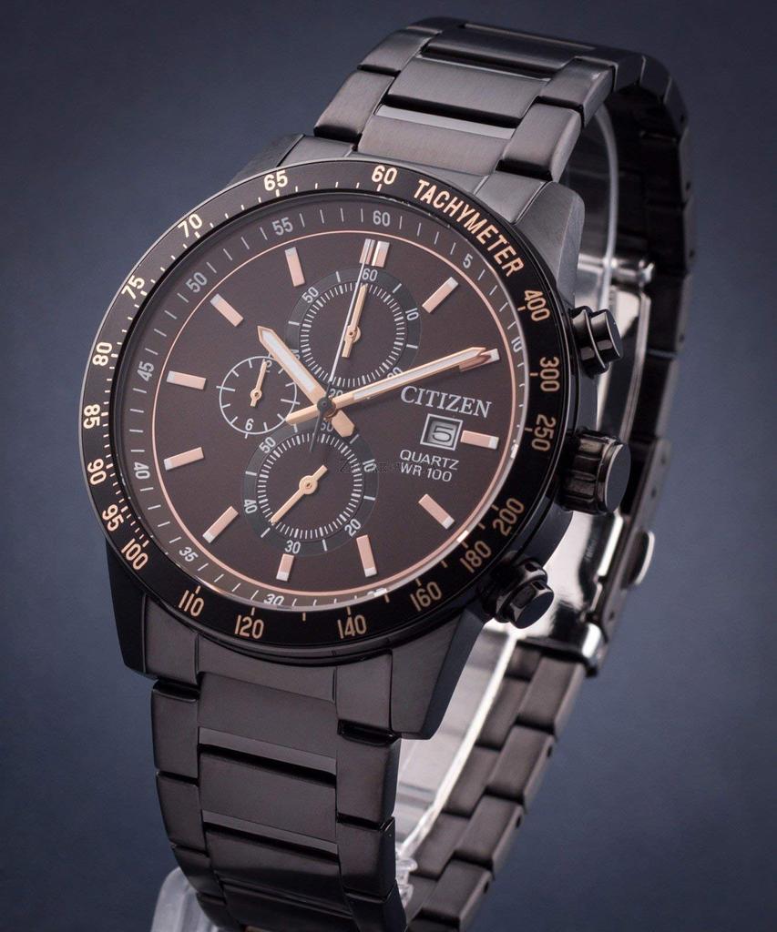 Citizen Chronograph Brown Analog Business Quartz Watch Shipping AN3605-55X Men's (International Available)