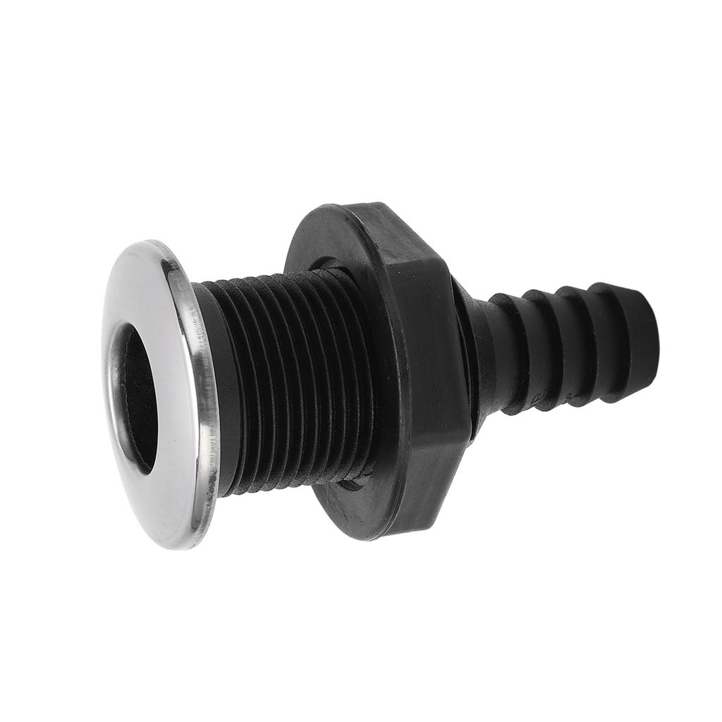 Лодочный 3 4-дюймовый сквозной шпигатный слив Прямой Черный с крышкой из нержавеющей стали 316 для яхт и кораблей