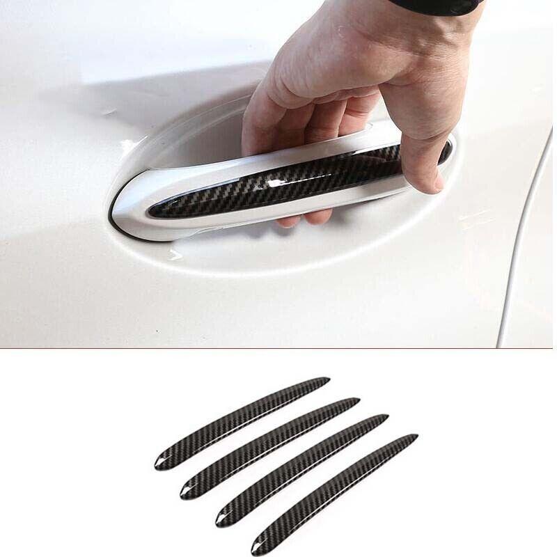 Cover Trim Exterior Side Door Handle For BMW 5 Series ABS Carbon Fiber 2018-2022