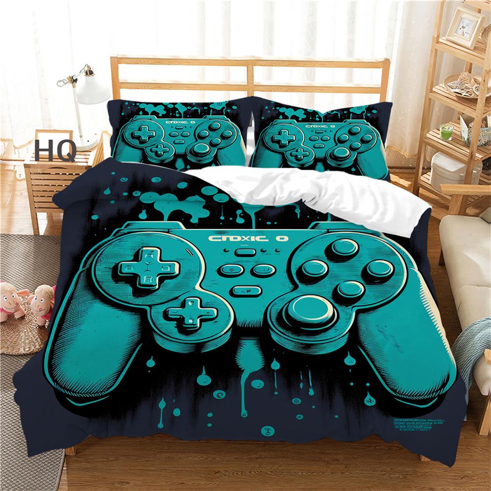 Покрывала с принтом для игровой консоли, модное домашнее постельное белье двойного размера, полиэстеровое постельное белье с героями мультфильмов, комплект постельного белья, чехол