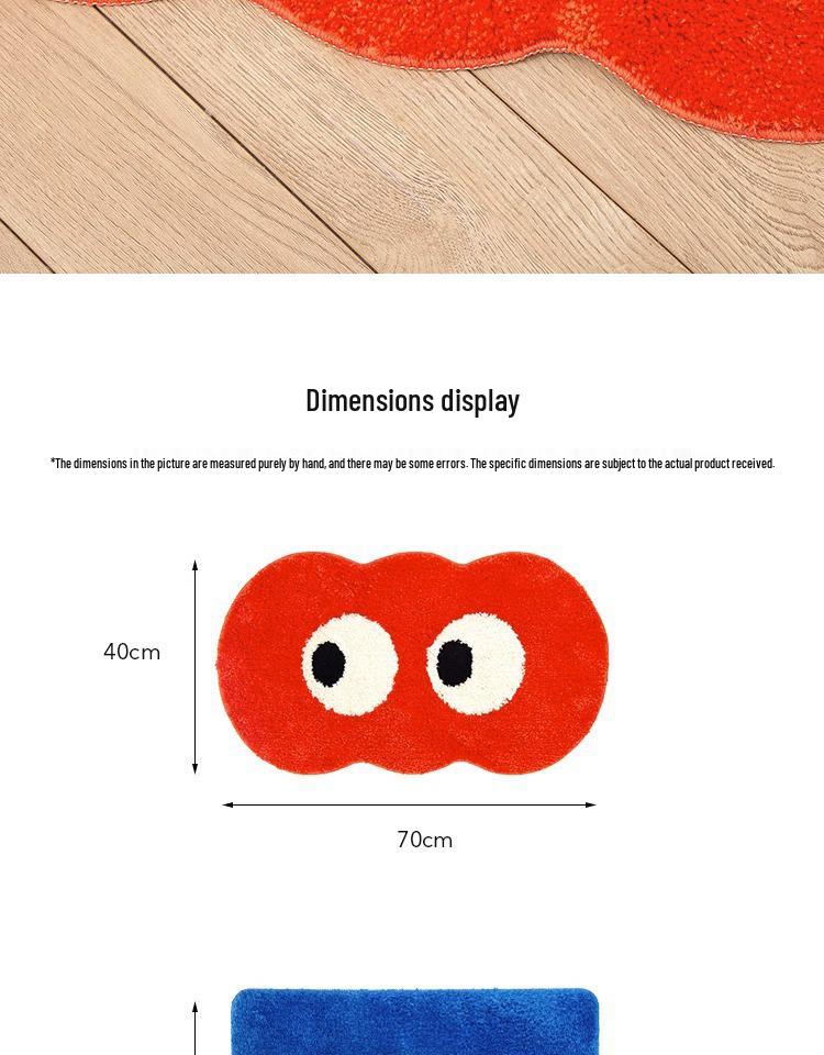 Мультяшный ковер с большим ворсом: Нескользящий впитывающий коврик для гостиной, ванной комнаты и туалета