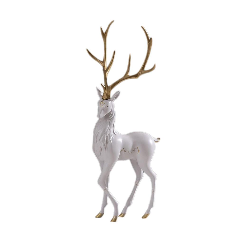 Elk Figurine Collection Resin Tabletop Ornament Animal Sculpture for Cabinet Table Centerpiece Bookshelf Shelf Home Decoration
