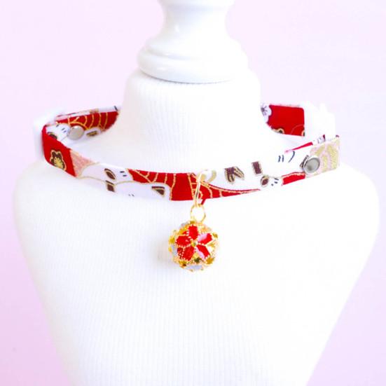 Ошейник для домашних животных в японском стиле, регулируемый отрывной ошейник для домашних животных, кошек, собак с колокольчиком