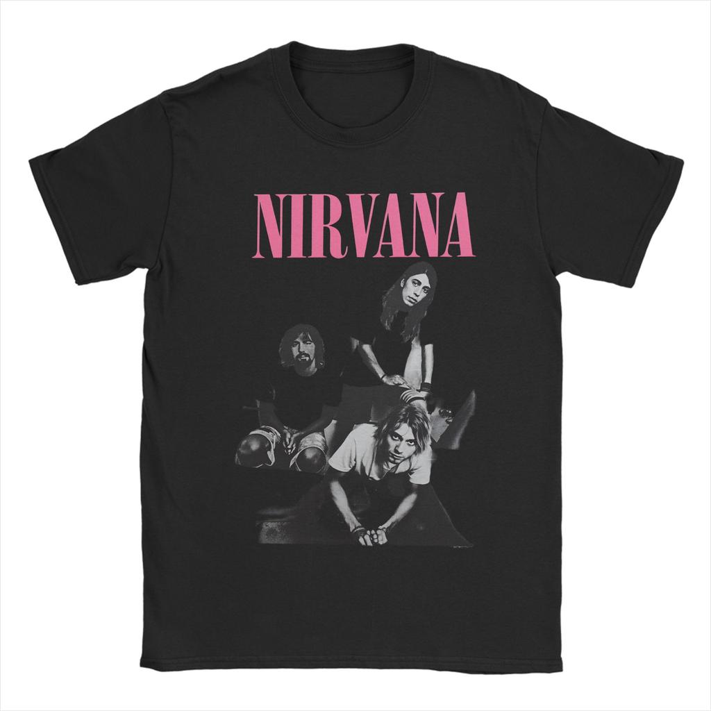 Унисекс Футболка Nirvana Рок-группа Футболки Харадзюку Курт Кобей Пляжные Футболки Y2K Ретро Хлопковые Топы Большого Размера 6XL