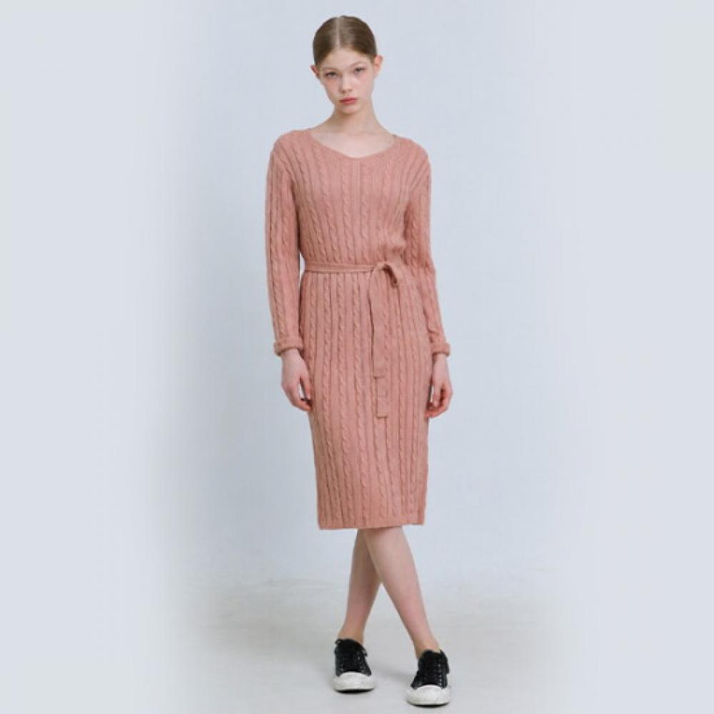 Ozoc Cabled Knit String Dress
