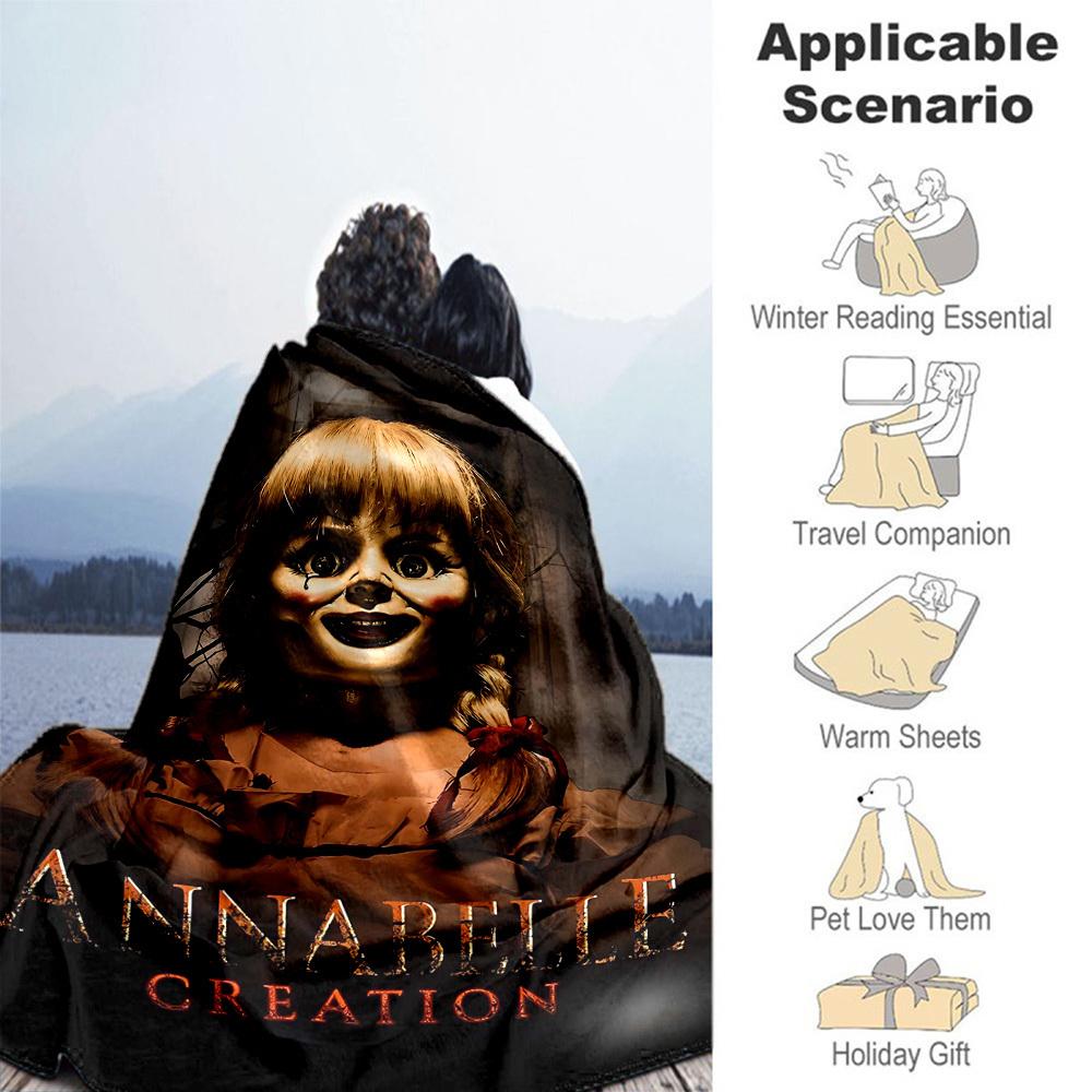 1PC Annabelle Creation Outdoor Flannel Blanket Soft Plush Decor for Picnics, camping,Bedroom, Playroom, Office1193A