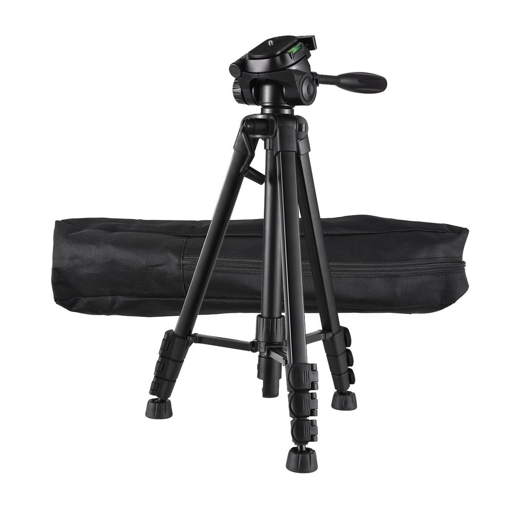150cm/ 59in Portable Camera Tripod Stand Aluminum Alloy Photography Travel Tripod 3kg Load Capacity