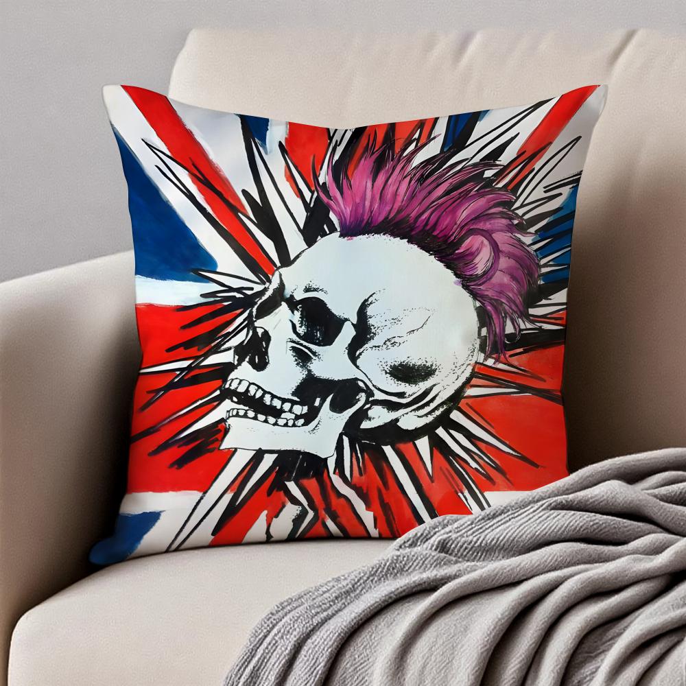Punk British Rock Band SSex PPistols Cushion Cover Pillowcase Antidustmite Invisible Zipper Short Plush Sofa Cushion