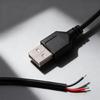 2-жильный USB-шнур питания с оголенными проводами 22AWG, луженый наконечник, с переключателями, поддержка 5 В/1 А, кабель питания, пластиковая текстура, для ремонта
