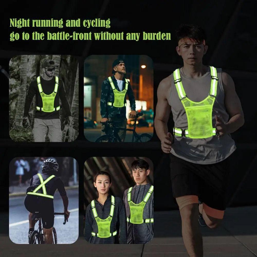 Elastic Cycling Reflective Vest with Phone Pouch Cycling Safe Jacket  Running Gear
