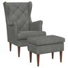Armchair with Ottoman 2 pcs. Dark Grey Velvet