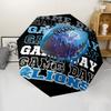 Detroit Lions logo Print Automatic Umbrella, 8 Rib Iron Frame, Plastic Handle, Suitable for Outdoor Travel &Daily , Ideal Gift