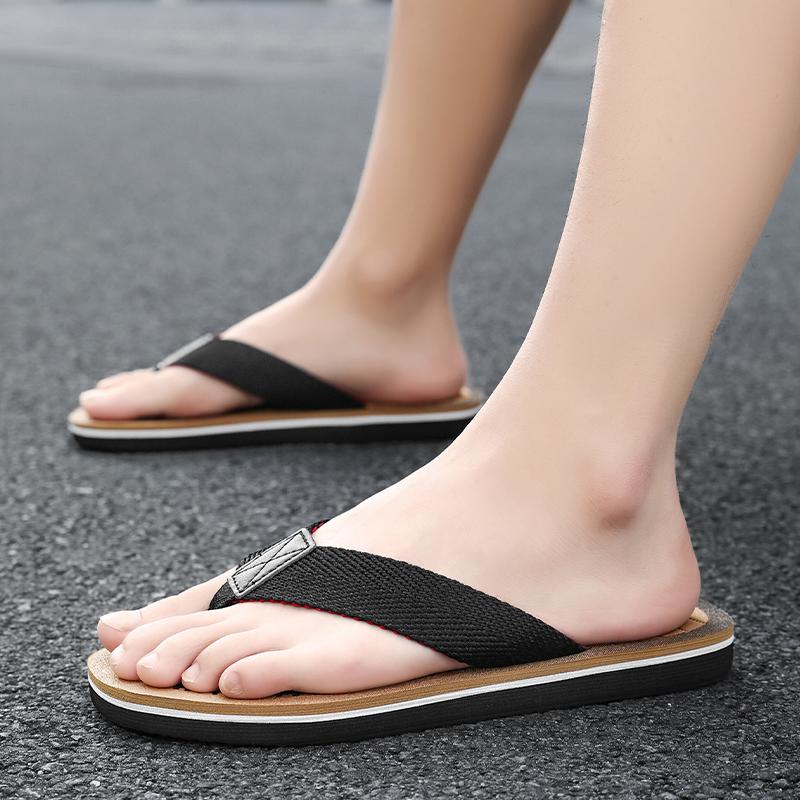 Fashion Fashion Slippers For Men Flip Flops Flat Sandals Summer Non-Slip Beach Slides Men Slippers Indoor House Shoes Man Male Slipper