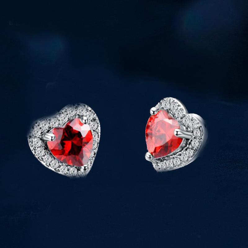 Heart-Shaped Zircon Earrings: Sparkling AAA Micro Inlaid Love Design