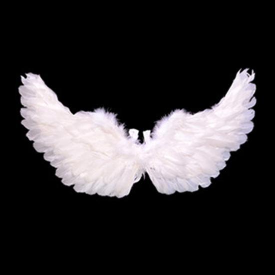 Lightweight Angel Wings 2Pcs Feather for Women Girls Fairy Costume Compact with Elastic Straps Halloween Cosplay Party Stage Performance Prop