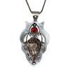 Turtella Jasper Garnet Gemstone Mother's Day Silver Jewelry Pendant  3"