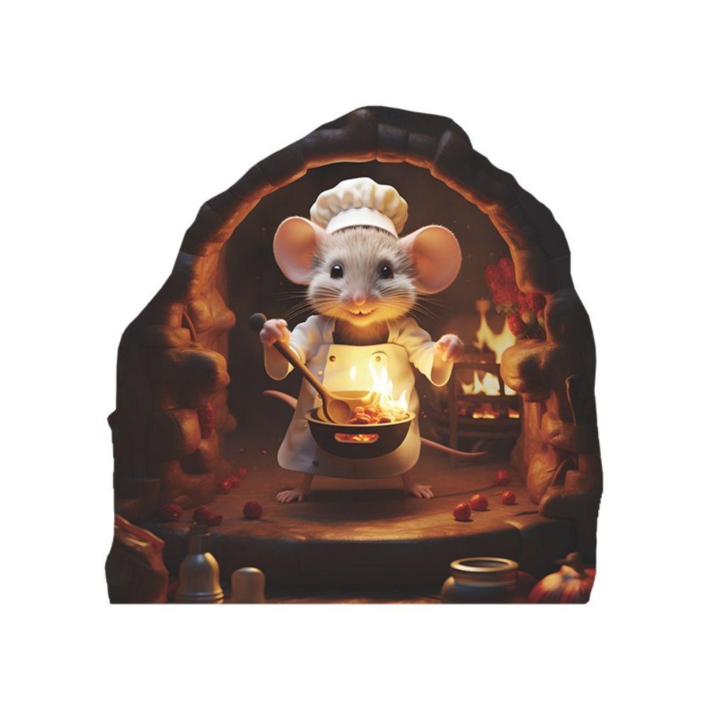 Мини-наклейки на стену в виде мышиной норы, симпатичная 3D-наклейка на стену в виде крысы, креативная маленькая наклейка в виде крысиной норы, вход