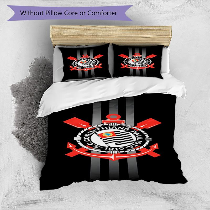 Sport Club Football Crest Printed Pattern Duvet Cover Set – includes 1 duvet cover and 2 matching pillowcases Bedroom decor Christmas gifts