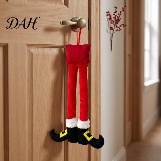 Elf Leg Rearview Mirror Ornament Christmas Legs, Santa Legs Hanging Ornaments, Plush Stuffed Xmas Car Pendant, Soft Fabric Fun Holiday Decor