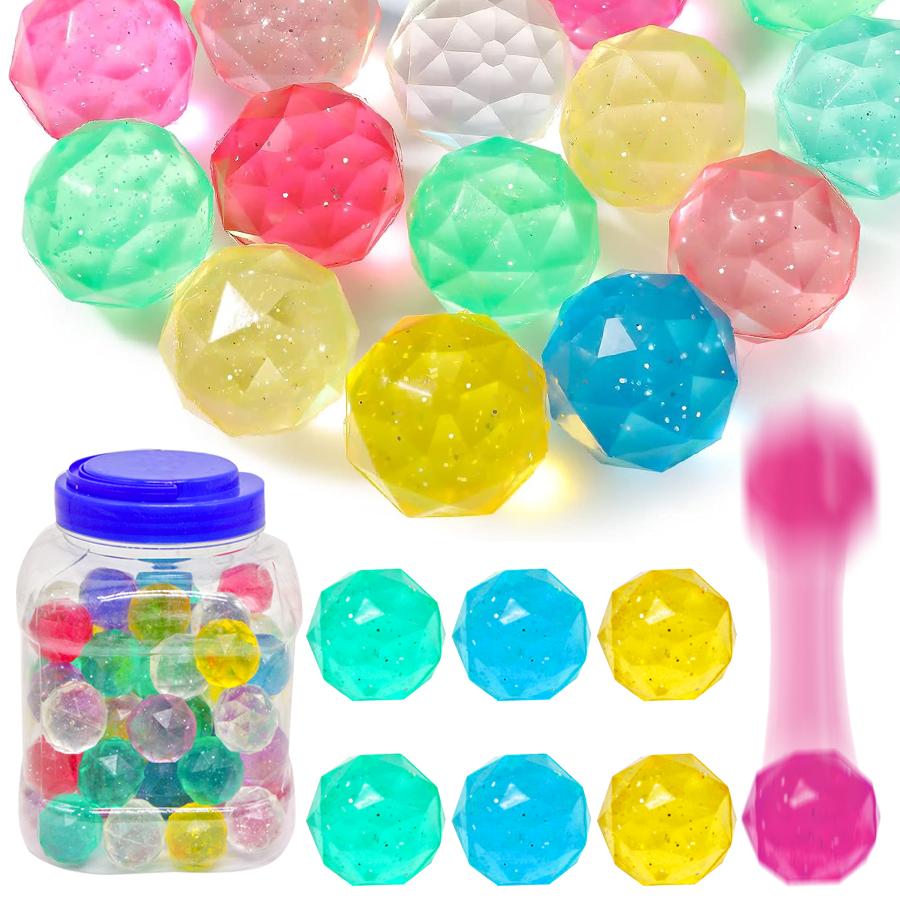 15/50pcs Floating Diamond Bouncy Ball Elastic Ball Training Tool Festival Party Gashapon Supplies Cat Interactive Game Props XJM