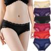 Women's Fashion Sexy Lace Mesh Low Waist Breathable Solid Color Underpants