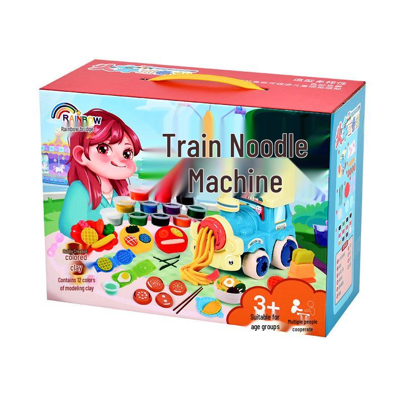 Colorful Clay Train Play-Doh Noodle Maker Toy Set for Kids - Lightweight Clay Tools for Boys and Girls in Kindergarten.