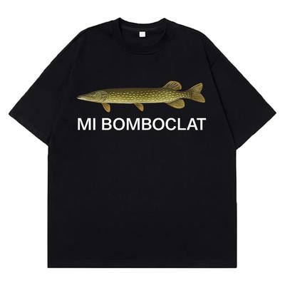 Моя Рыба Bomboclat Смешные Мемные Футболки Мужские Женские Модная Одежда Футболка Летняя С коротким рукавом Свободная Повседневная Футболка