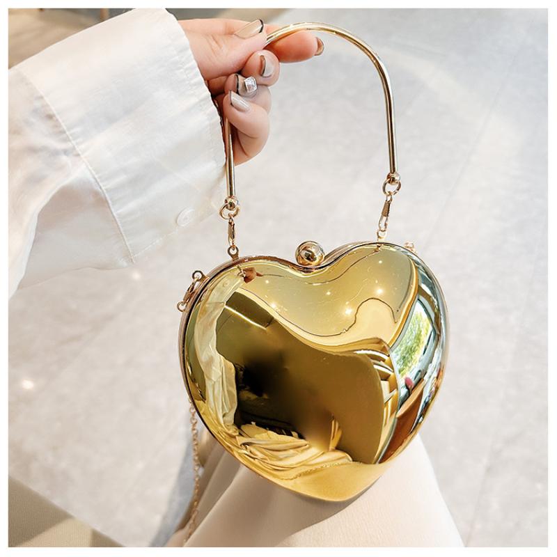 Клатч в форме сердца Вечерняя сумка Женская Роскошный дизайнерский Crossbody Сумка на плечо Свадебная вечеринка Прекрасный мини-кошелек Сумка с верхней ручкой