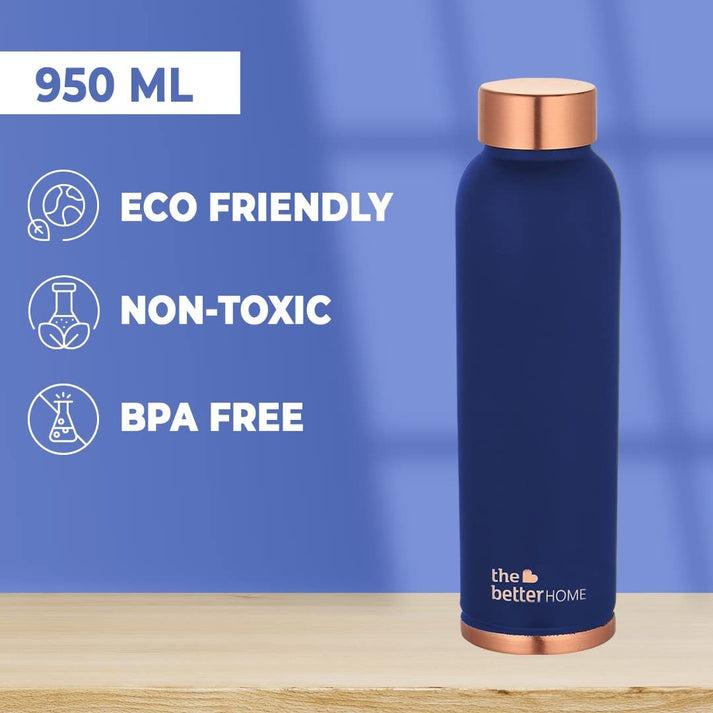 Медная бутылка синяя (950 мл), Copper Water Bottle Blue,  The Better Home
