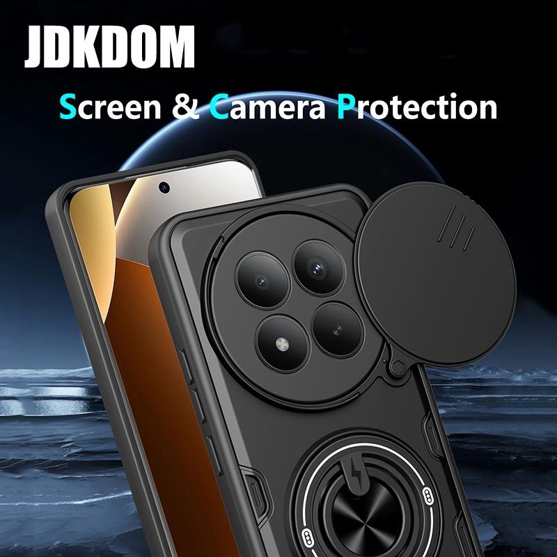 JDKDOM Противоударный чехол-держатель с магнитным кольцом для Redmi Note 15 Pro Plus 5G 4G Сдвижная крышка для защиты объектива камеры