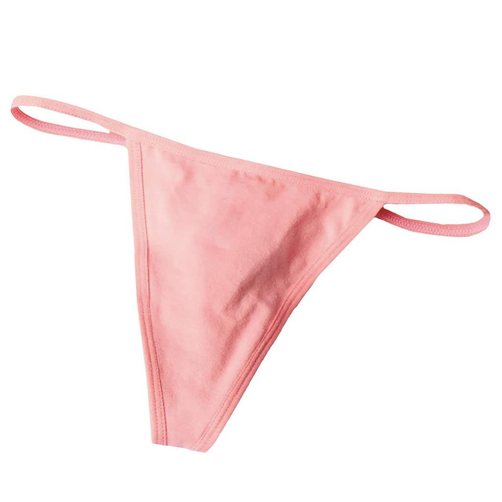 CHROME CRANE Solid Sexy Cotton LW106 Women's T-Back, Color, Panties, Underwear, (02.Rose)