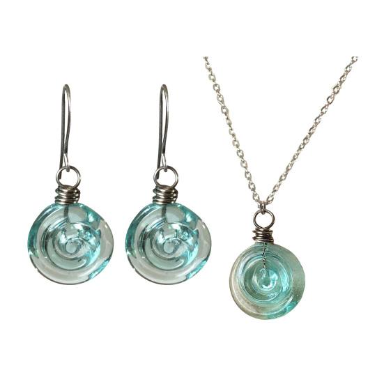 Yousheng Handmade Earrings with Spiral Design Retro Bronze Hooks Handmade Sustainable Earrings Charm Necklace Jewelry Gift