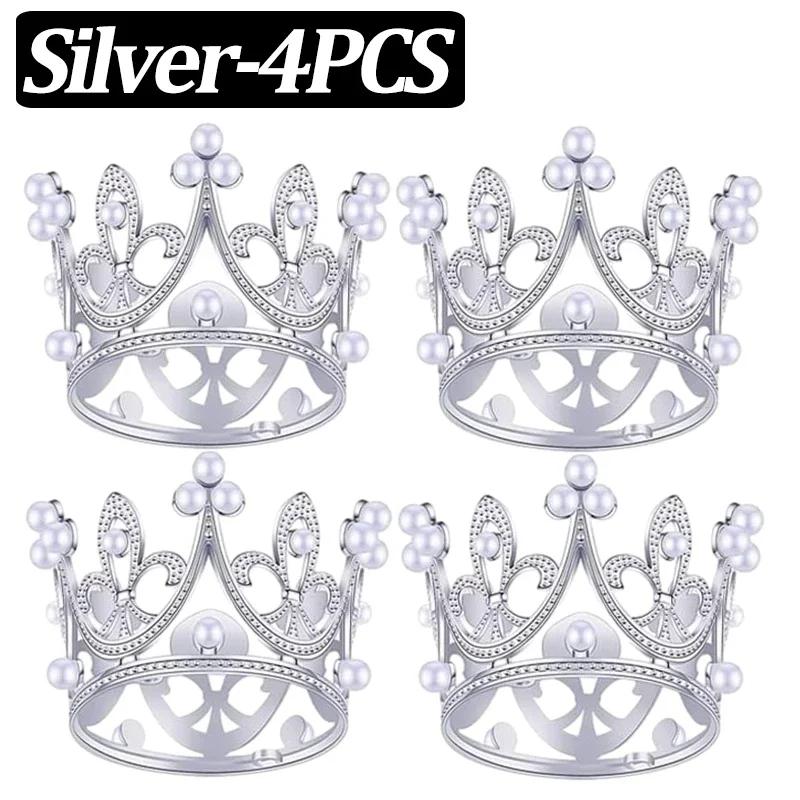 20/1 шт. Мини-корона, украшение для торта, принцесса, топпер, детская жемчужная тиара, украшение для свадебного торта на день рождения, вечеринку, украшение для торта