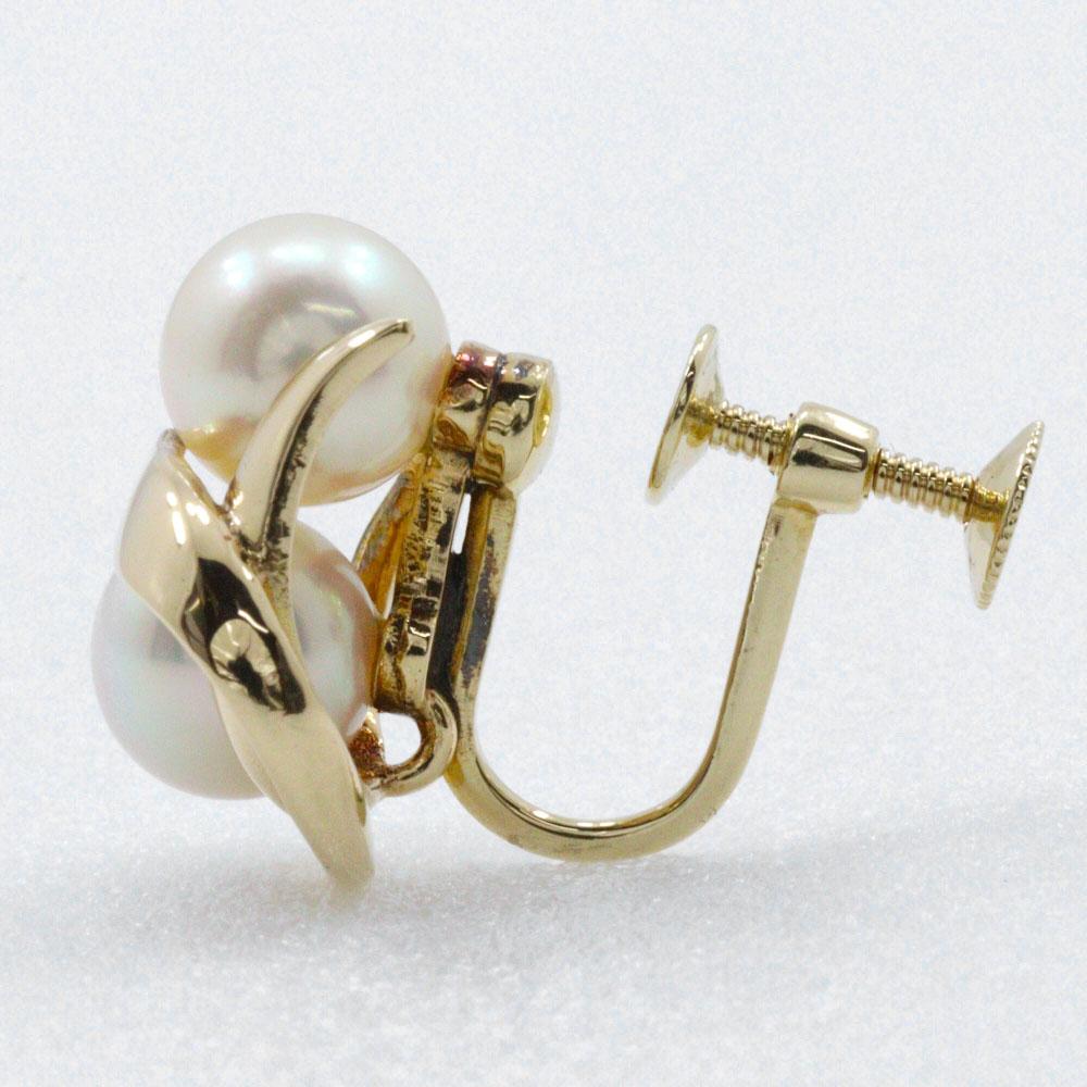 MIKIMOTO Pearl Earring K14 Yellow Gold/Pearl 7.3g Women Used