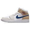 Мужские кроссовки Air 1 Mid White Khaki Blue Void Team-Red DO6726-100