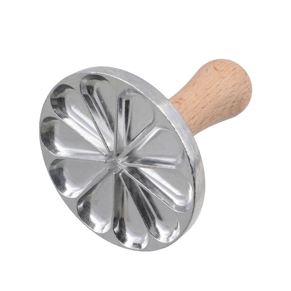 DIY Zinc Zinc Zinc Alloy Biscuit Mold Wooden Handle Biscuit Embossing Stamp Mold Cookie Pressing Mold Party