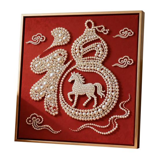 Набор для рисования жемчугом своими руками для взрослых, начинающих, с рисунками лошадей, 3D-набор для творчества «Жемчужное искусство», холст с предварительной печатью, набор пластиковых жемчужин для декора на Новый год, идея подарка