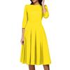 Women's Casual And Fashionable 3/4 Sleeve Pocket With Back Zipper Dress