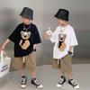 O'g'il bolalar uchun qisqa yengli yozgi futbolka Koreys uslubidagi o'g'il bolalar uchun qisqa yengli top Trendy bolalar uchun asosiy futbolka