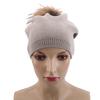 Women Hair Ball Knit Hat Solid Color Wool Headgear Autumn and Winter Outdoor Casual Warm Hat