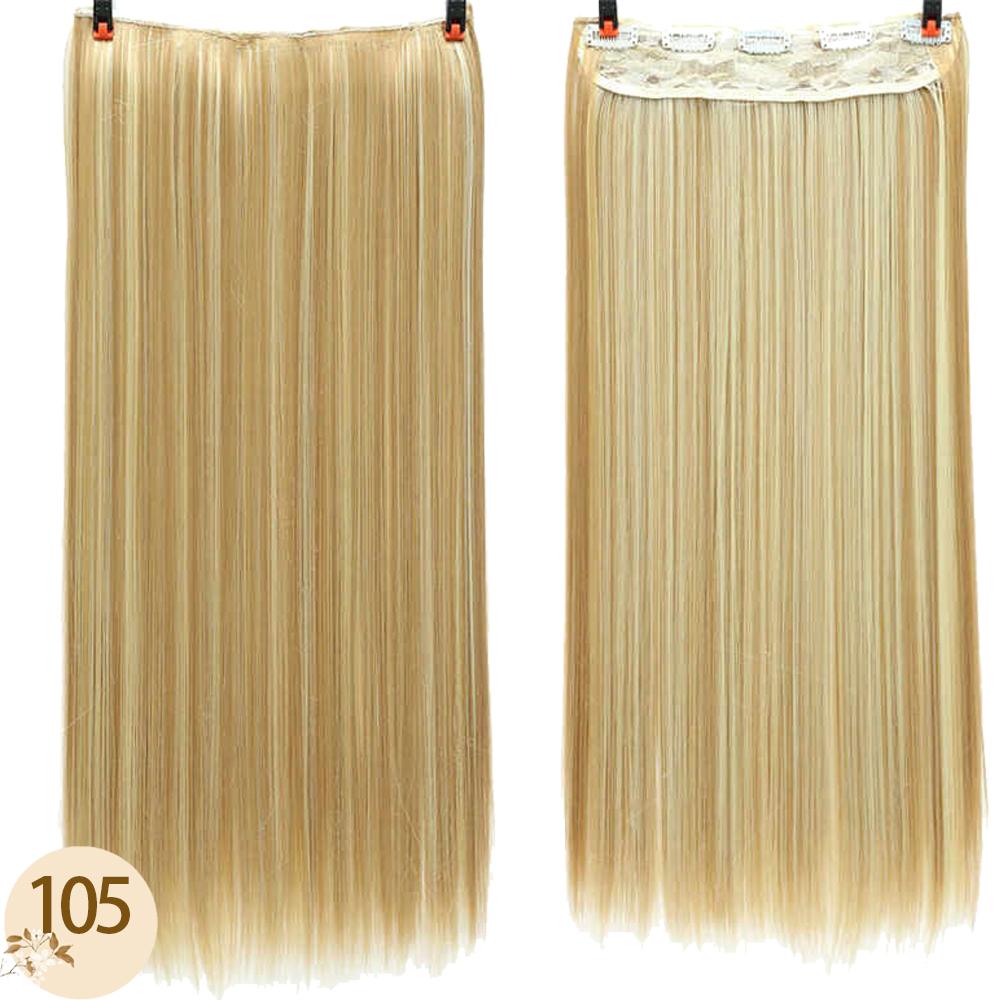 Длинные прямые накладные волосы на клипсе, 24 дюйма, синтетические искусственные волосы для женщин