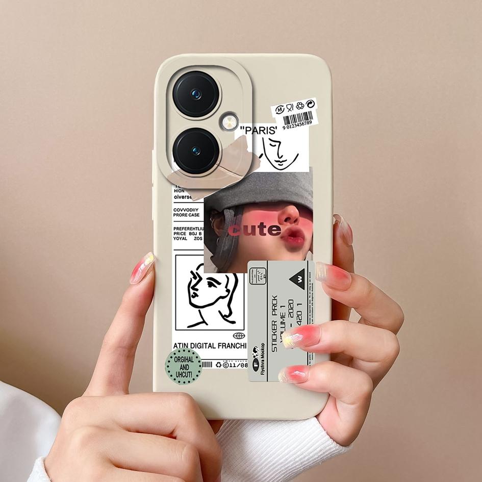 Чехол для телефона для Vivo X90 Pro V29 Lite Y36 Y27 Y17S Y78 + Высококачественная модная крутая защитная пленка для экрана для девочек и мальчиков, бампер, силиконовый мягкий корпус для Vivo Capa