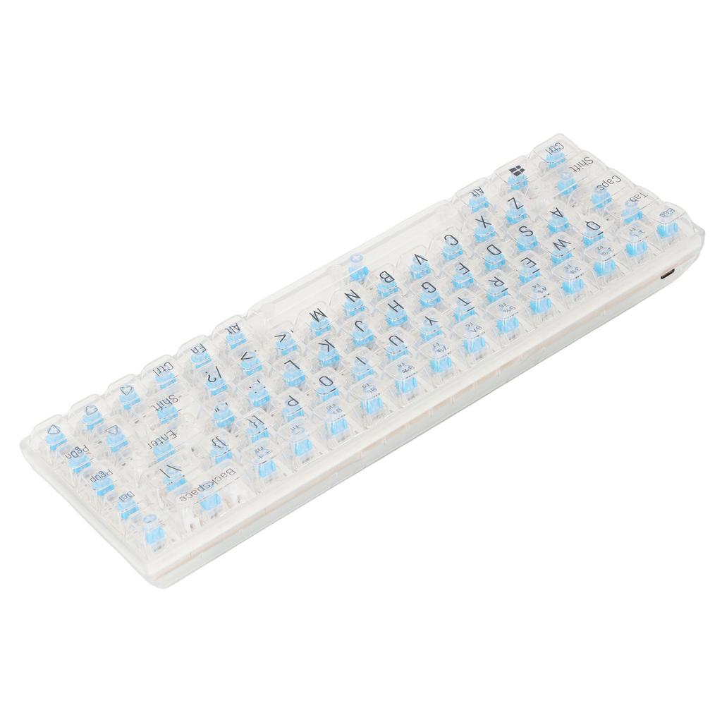 60 Percent Mechanical Keyboard for Android System Transparent RGB 68 Keys Wired PC Gaming Keyboard