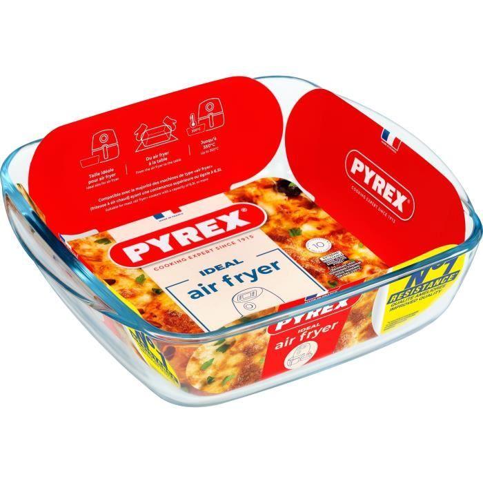 Plat air fryer - PYREX - 1450142 - Carré - En verre borosilicate - 25 x 22 cm