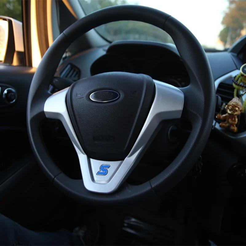 ABS отделка рулевого колеса наклейки с блестками для Ford Ecosport 2013-2016 New Fiesta 2012 2013 2014 2015 2016 2017 автоаксессуары