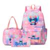 Рюкзак из трех частей Stitch для студентов (мужчин и женщин), Рюкзак с мультяшным принтом для кампуса, Большая вместительная сумка для путешествий и активного отдыха