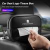 Car Logo Tissue Box Seat Hanging Paper Towel Storage Bag For Peugeot 2008 208 308 508 4008 408 3008 307 207 107 607 106 406 407