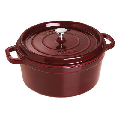 Staub Cocotte Round Grenadine Red Large Hand Литой эмалированный горшок IH Совместимый с японским La Cocotte Round "Pico 28 см" [Авторизованный продукт] 40509-362