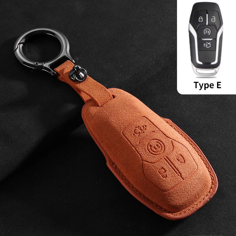 Кожаный чехол для автомобильного ключа для Ford Fusion Mustang Explorer F150 F250 F350 Ecosport Edge S-Max Ranger Lincoln Mondeo Брелок Аксессуар