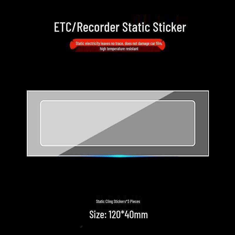 Transparent Static Cling Sticker for Dashcam Insurance and Vehicle Inspection Marks